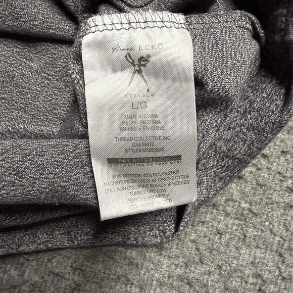 Marc Ecko Cut & Sew Henley Shirt Mens Large Gray Long Sleeve Cotton Blend - Picture 3 of 6